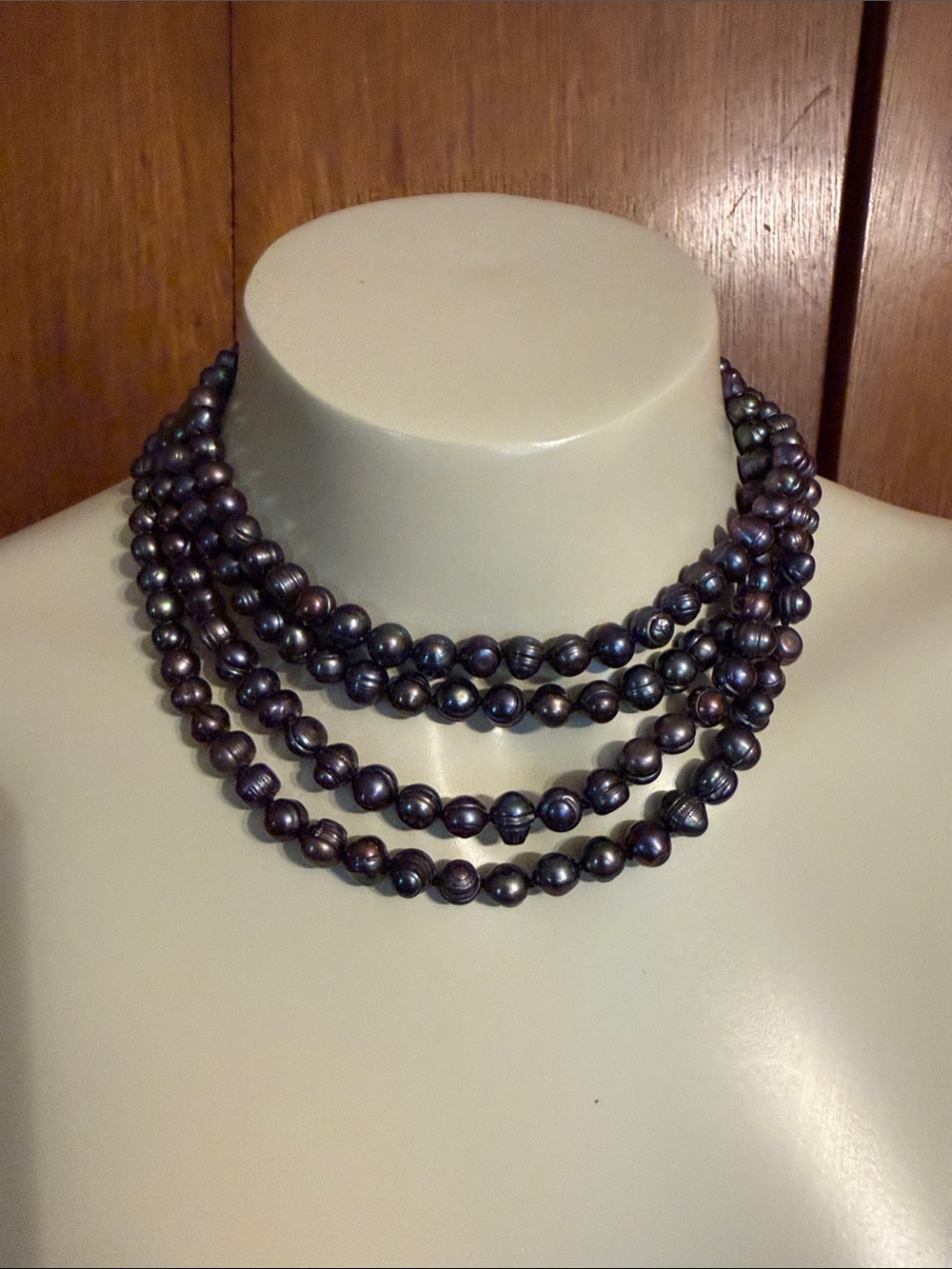 63” Strand Iridescent Black Freshwater Pearl Necklace